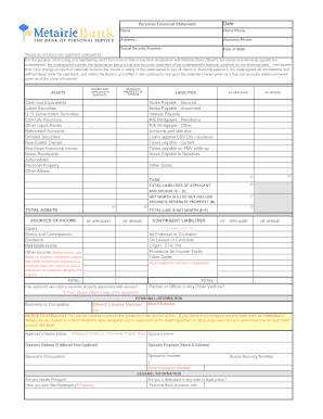 Personal Financial Statement