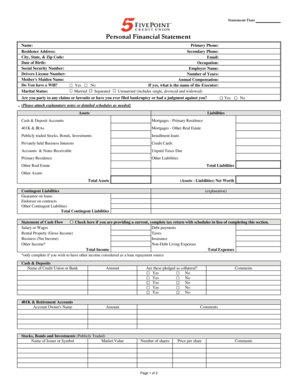 Personal Financial Statement