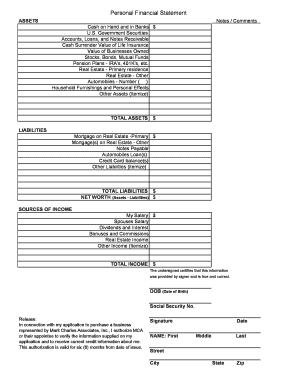 Personal Financial Statement