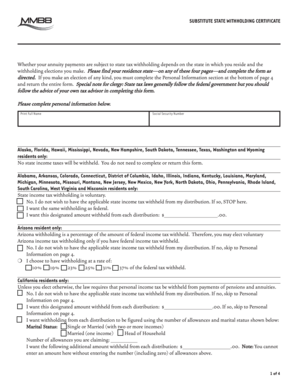 State Withholding Certificate