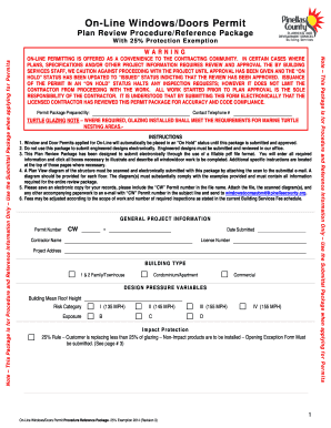 Florida Windows/Doors Permit with 25% Exemption