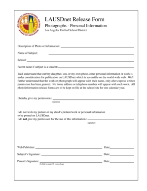 LAUSDnet Release Form