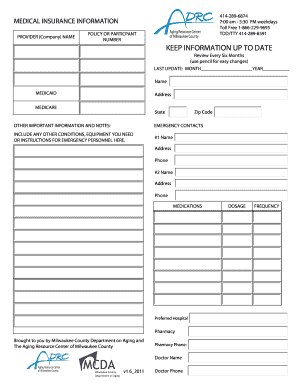 Medical Insurance Information Form