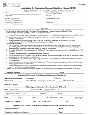 Stipend example - Application for Temporary Seasonal Shutdown Stipend TSSS