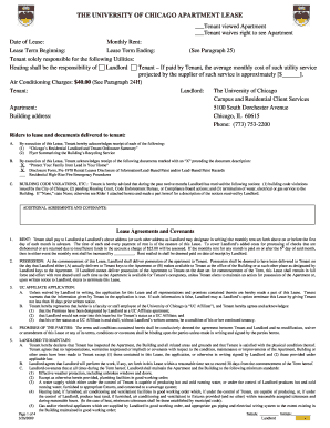 University of Chicago Apartment Lease