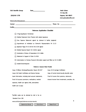 Veterans Application Checklist