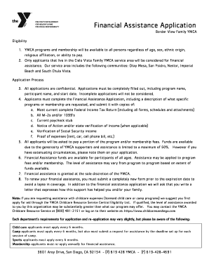 Financial Assistance Application