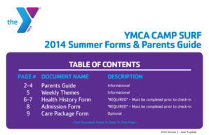 YMCA Camp Surf Admission Form