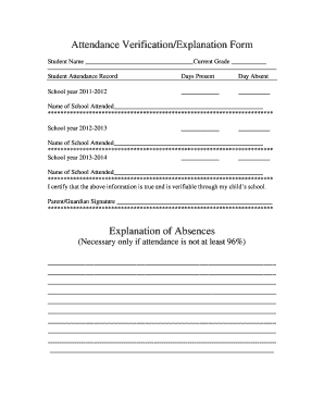 Student Attendance Verification Form