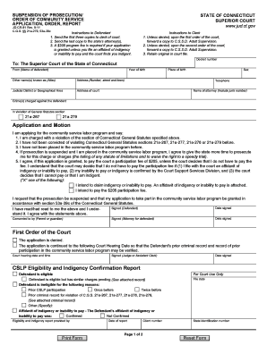 Connecticut Suspension of Prosecution Order