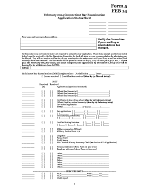 Connecticut Bar Examination Form 5