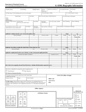 USCIS Form G-325B Biographic Information