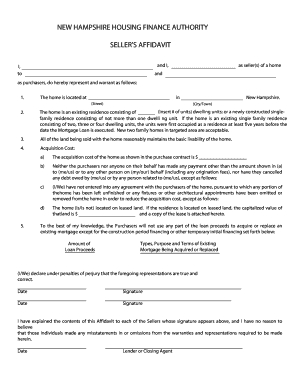 New Hampshire Seller's Affidavit