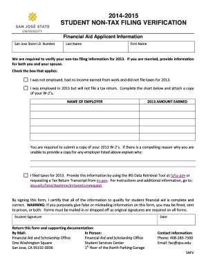 Student Non-Tax Filing Verification