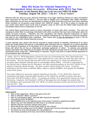 IRS Rules for Interest Reporting on Nonresident Alien Accounts