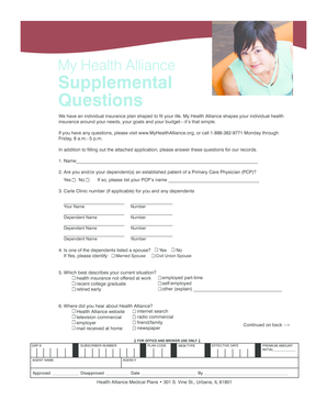 Illinois Standard Health Application