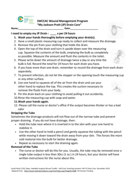 JP Drain Care Instructions