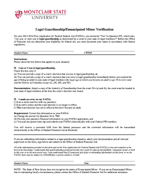 Legal Guardianship Verification Form