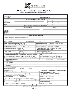 Workers Compensation Supplemental Application