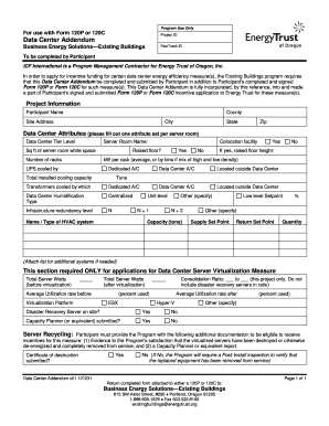 Budgeting proposal sample - Data Center Addendum - Energy Trust of Oregon - energytrust