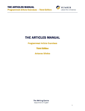 The Articles Manual