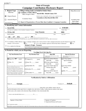 Georgia Campaign Contribution Disclosure Report