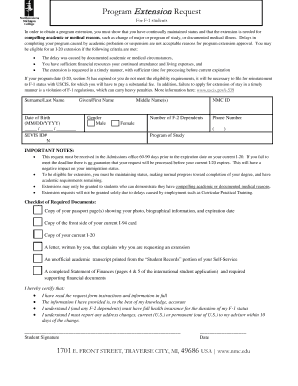 F-1 Student Program Extension Request