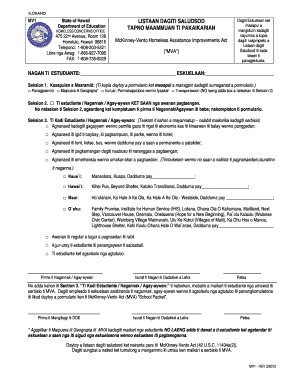 Hawaii McKinney-Vento Homeless Assistance Form