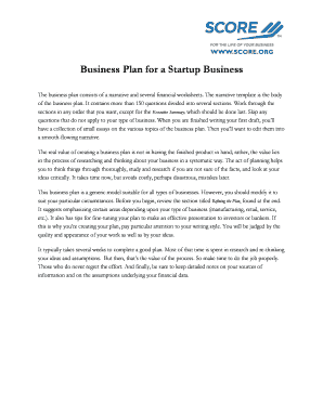 Startup Business Plan Template