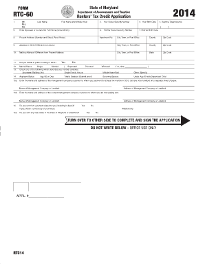 Maryland Renters’ Tax Credit Application