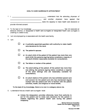 Health Care Surrogate Appointment Form