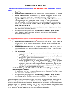 Requisition Form Instructions