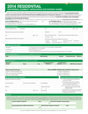 2014 Residential Geothermal Eligibility Application