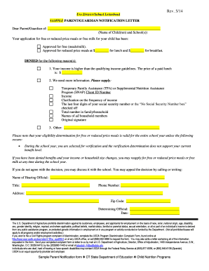 Parent/Guardian Notification Letter