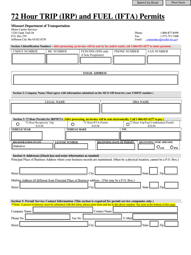 missouri trip permit Preview on Page 1
