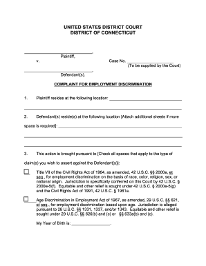 Employment Discrimination Complaint Form