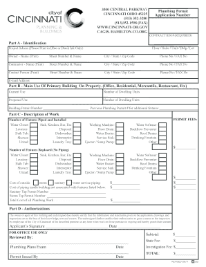Cincinnati Plumbing Permit Application