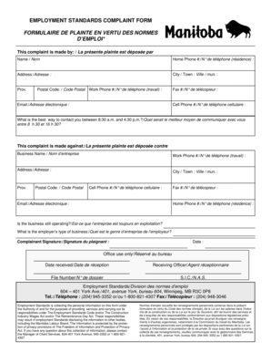 Employment Standards Complaint Form