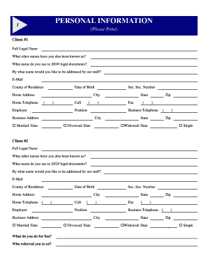 Estate Planning Questionnaire