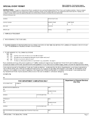 California Special Event Permit
