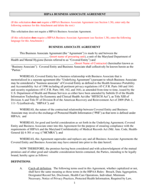 HIPAA BUSINESS ASSOCIATE AGREEMENT (If this solicitation does not require a HIPAA Business Associate Agreement (see Section 1 - dhmh maryland