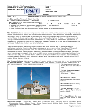 California Historic Landmark Survey Form