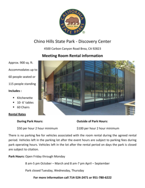 California State Park Meeting Room Rental Application