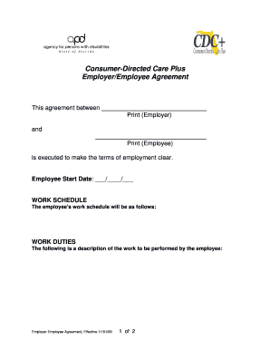 Consumer-Directed Care Plus Employer-Employee Agreement