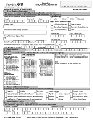 SimplyBlue Group Enrollment Form