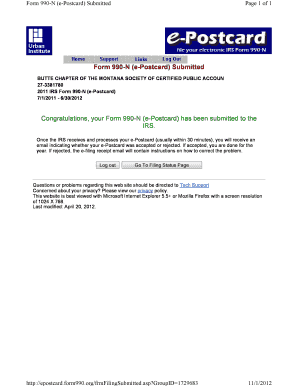 Form 990-N (e-Postcard) - Montana Society of CPAs