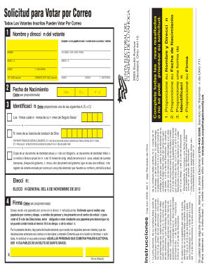 Solicitud para Votar por Correo