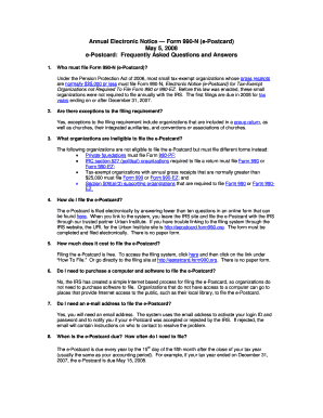 Form 990-N (e-Postcard) Annual Electronic Notice