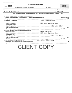 Form 990-N 2010
