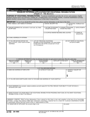 Disabled Veterans Application for Vocational Rehabilitation
